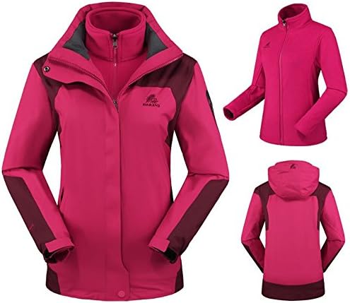 3 in1 Waterproof Fleece Ski Snow Jacket //Spring Hooded Soft Shell Jacket Rain Coat