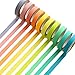 UCLEVER Decorative Washi Tape DIY Rainbow Sticker Masking Paper Set 10 Rolls, 0.3 inch x 16.4ft(WxL) (Ten Colors)