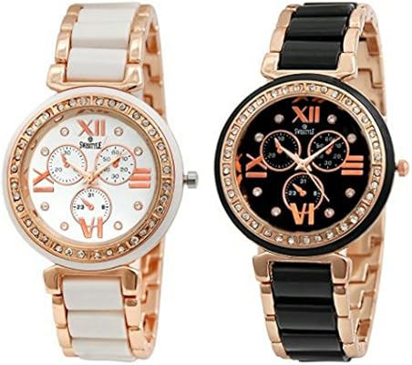 Swisstyle Combo of 2 Analogue White Dial Womens Watches