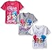 Nickelodeon Shimmer and Shine Little Girls' Toddler 3-Pack T-Shirts, Pink/Gray/White, 3T