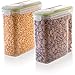 Cereal Storage Container Set - 100% Airtight Dry Food Keeper with Lids - BPA Free Plastic Container with Dispenser - Great for Snacks, Flour, Sugar, Coffee Rice & More - Pantry Organizer - 2 Pack