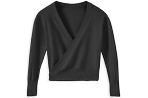 Tegmk Girl's Women's Dance Wrap Sweater Ballet Top Warm up for Leotards, Dress