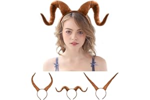 HODRME Plush Animal Ears and Horns Headband-Halloween Christmas Festival Theme Party Animal Cosplay Costume Headbands