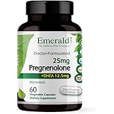 EMERALD LABS Pregnenolone 50mg with DHEA 25mg - Premium Wellness Supplement to Support Brain Health, Immune Response & Hormone Balance - Gluten-Free - 60 Vegetable Capsules (30-Day Supply)