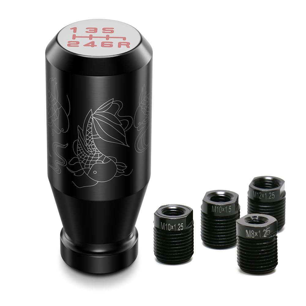 Photo 1 of ?Black? Koi Pond Type-R Style 6 Speed Manual Universal Gear Shift Knobs 4 Black Metal Adapters Included Fit Compatible with Mazda Tacoma STi Nismo 2004 Honda Accord Subaru