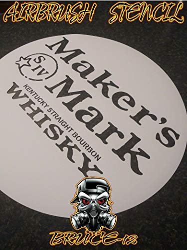 Whiskey Airbrush Stencil MAKERS MARK for barrel lid painting 12