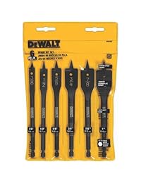 DEWALT   Juego de brocas de pala, surtidas. 6 unidades desde 3 8 de pulgada hasta 1 pulgada. DW1587