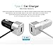 Arctek 33W Dual USB Car Charger with QC 3.0 and Built-In USB-C 5V/3A Cable for LG G6, V20, Google Pixel, Pixel XL, 6P, 5X, Moto Z Force, Silver