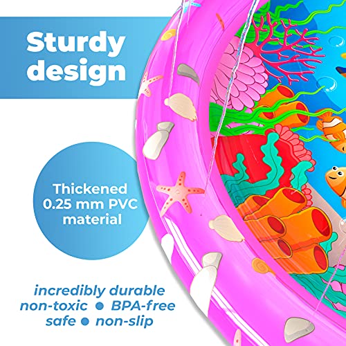 Chuchik Splash Pad for Toddlers 68” Water Splash Mat Summer Outdoor