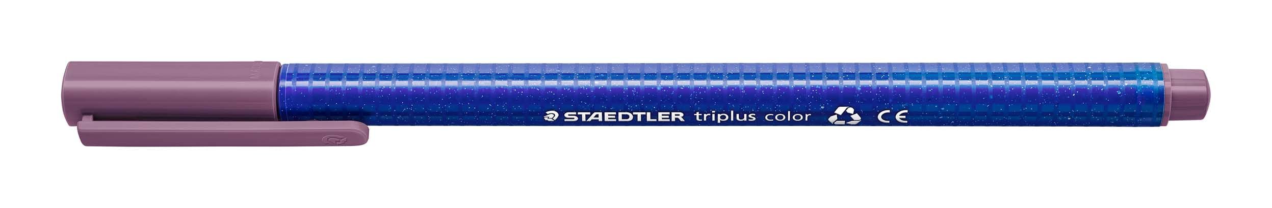 STAEDTLER 323-260 Triplus Colour Felt Tip Pens Mauve Triangular Impression-Proof Tip Line Width Approx. 1 mm Suitable for Children High Quality Made in Germany 10 Mauve Fibre-Tip Pens in Cardboard