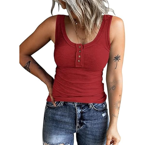 Top Mujer Tirantes Acanalado Cuello Cuadrado - Sin Mangas, Elástico, Estilo Y2K Con Botones