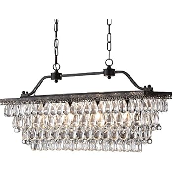 Rectangular Chandelier Bronze