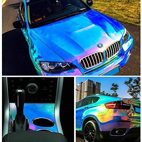 XhuangTech Holographic Rainbow Neo Chrome Car Vinyl Wrap Gloss Air