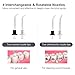 Electric Dental Water Flosser, Cordless, Portable and Rechargable Oral Irrigator with 3 Operation Modes and 4 Rotatable Jet Tips, IPX7 Waterproof for Cleaning Braces