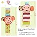 Daisy Cute Animal Wrist and Foot Rattles Finder Socks Set for Infant Baby Velcro Design Developmental Toys Set Elephant and Monkey - Wonderful Baby Gift