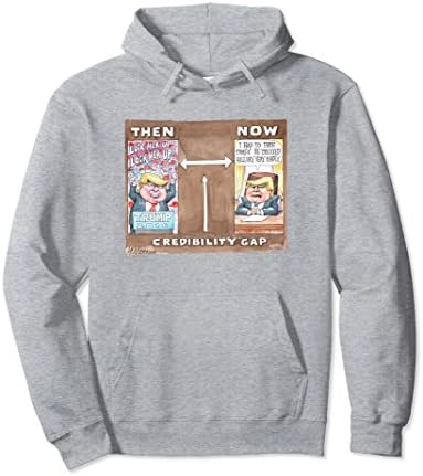 Unisex Matt Wuerker: Trump's Credibility Gap Hoodie 2XL Heather Grey