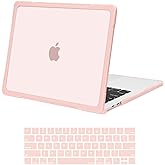 MOSISO Compatible with MacBook Pro 13 inch Case M2 2026-2016 A2338 M1 A2251 A2289 A2159 A1989 A1708 A1706, Crack-Resistant Plastic Hard Case with Soft TPU Bumper&Keyboard Cover, Pink
