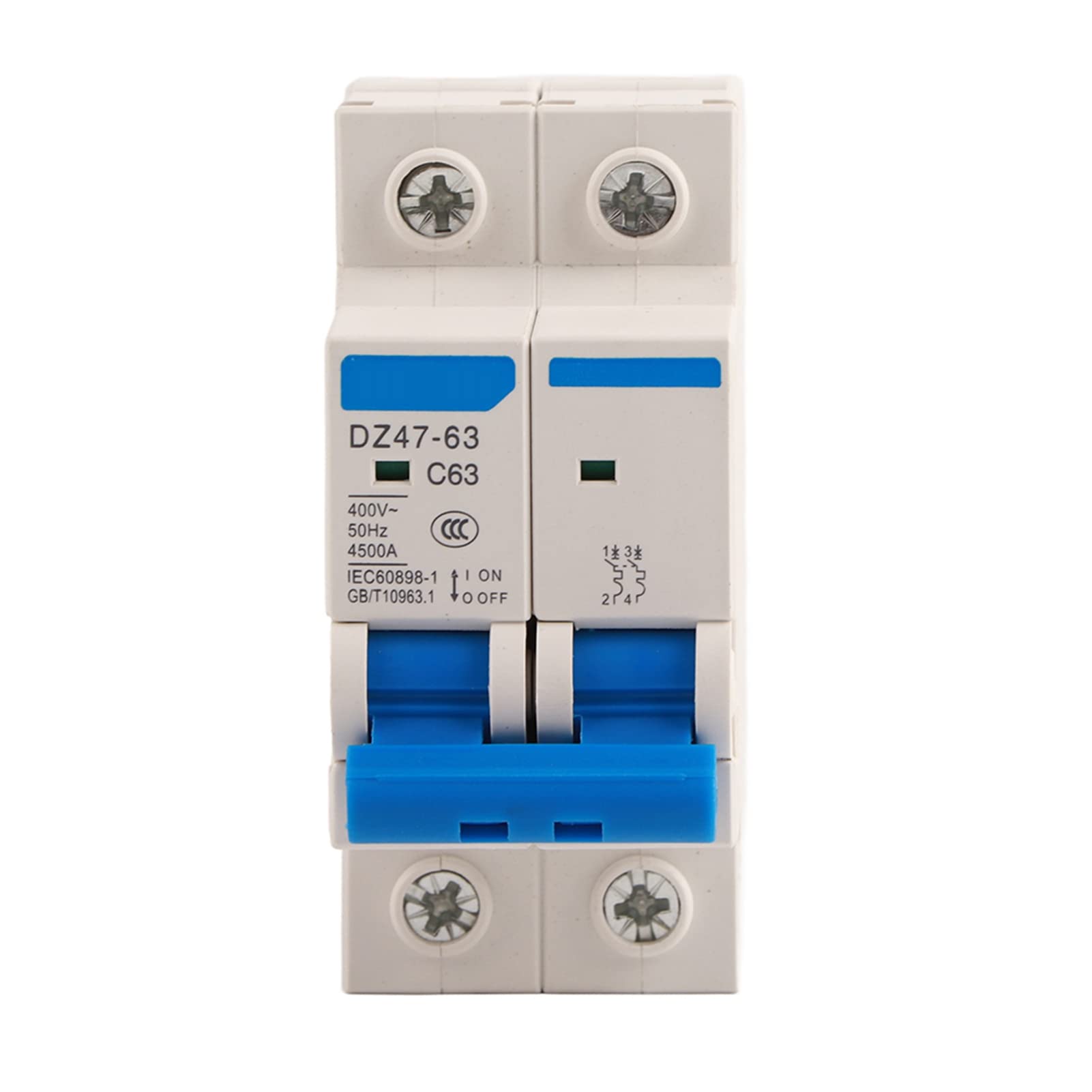 Miniature Circuit Breaker DZ47-63 2P 400V AC Miniature Circuit Breaker Leakage Air Switch 25A 40A 50A 63A(63A)