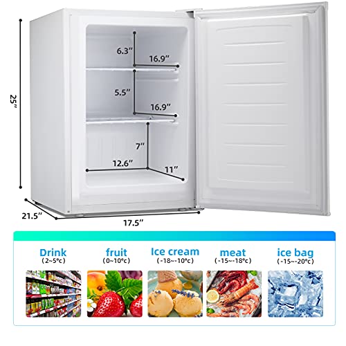 LHRIVER 2.1 Cu.ft Mini Freezer, Small Upright Freezer with Removable