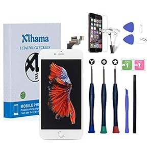 Xlhama Display LCD Touch Screen per iPhone 6 Schermo Bianco con Tasto Home Fotocamera Frontale Altoparlante Sensore di ProssimitÃ  Kit Frame con Pellicola Vetro temperato - immagine 3