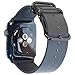 CARTERJETT Compatible with Apple Watch Band Leather 42mm 44mm 38mm 40mm iWatch Band Replacement Series 4 Series 3 2 1 Brown Black Strap Steel Buckle S M L XL XXL (Black, 42/44mm M/L (6.7
