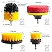 4 Piece Drill Brush, ROTEK Drill Cleaning Brush Set Yellow Nylon Power Drill Scrub Brush Attachment for Tile, Grout, Tub, Shower, Bathroom, Kitchen, Auto