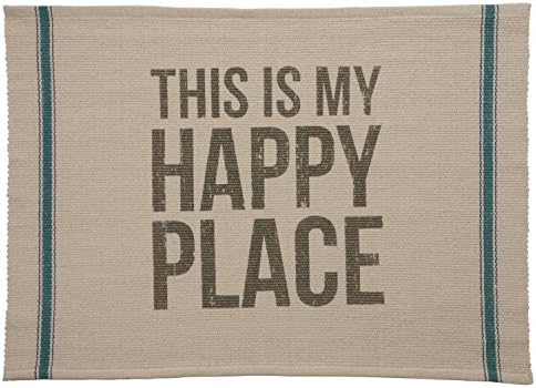 Double Sided Canvas Throw Rug - This Is My Happy Place / On Beach Time - 3-ft x 2-ft