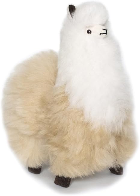 Amazon ベビー アルパカ ファー おもちゃ アルパカフィギュア 柔らかく抱きしめたくなる動物のぬいぐるみ 12インチ ベージュとホワイト ぬいぐるみ おもちゃ