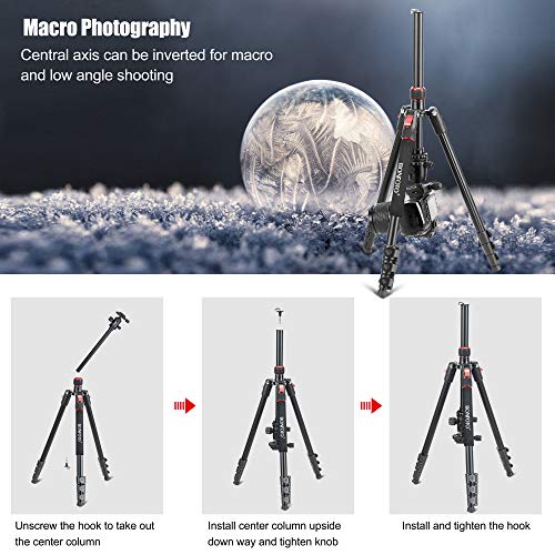 70 Inches Tripod, Lightweight Aluminum Camera Tripod for DSLR, Photography Tripod with 360 Degree Ball Head 1/4