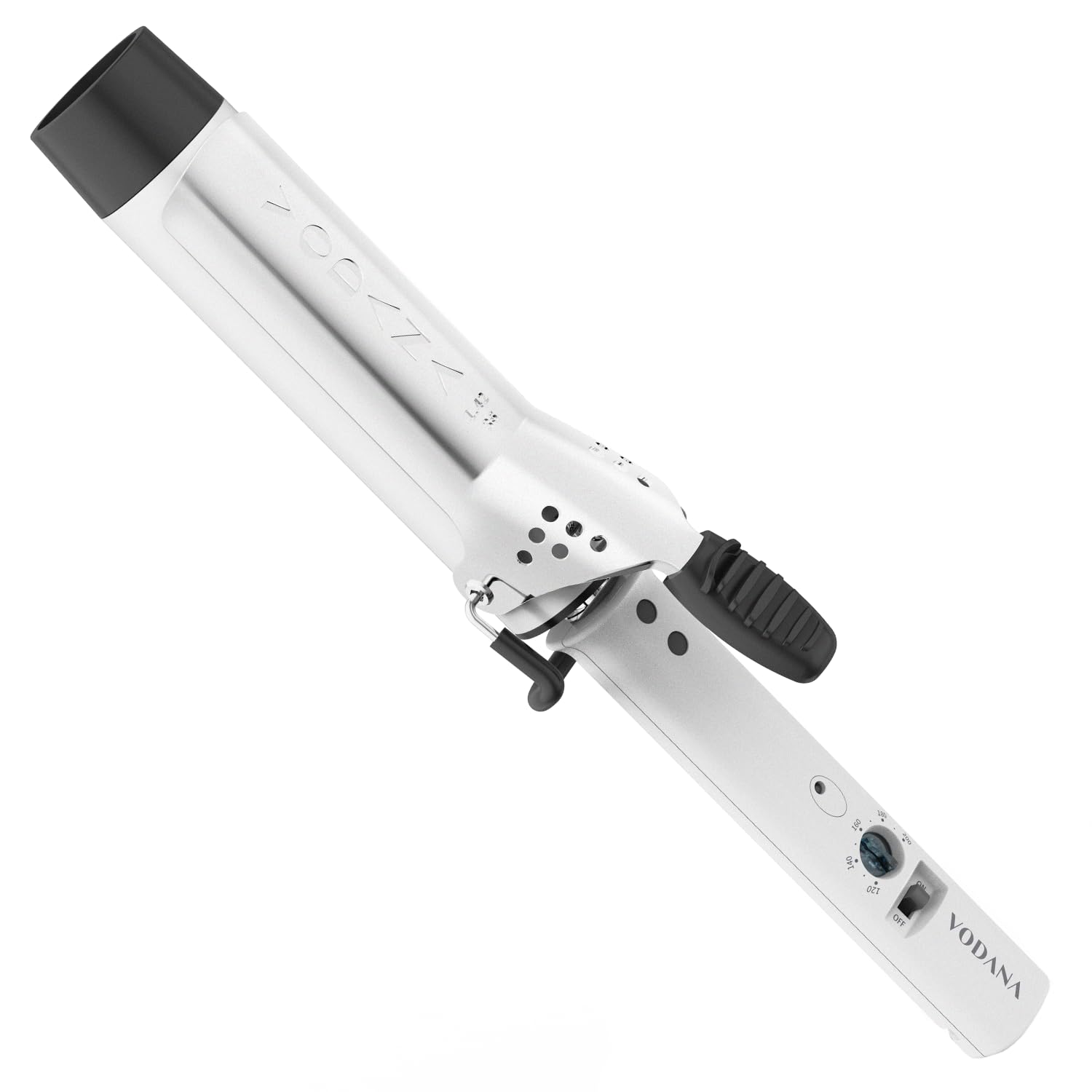 Photo 1 of VODANA Professional GlamWave Ceramic Curling Iron, Long-Lasting Natural Curls, Instant Heat, Hair Curler, Curling Wand, Available in USA (1.6 inch, White)