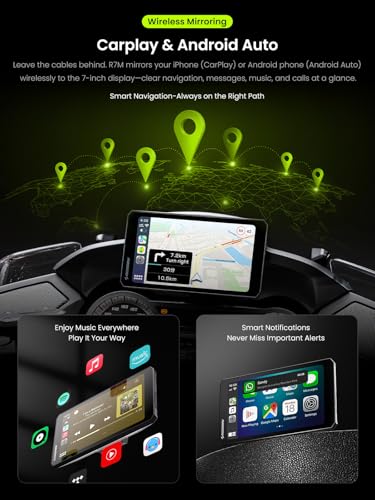 RiderNav R7M 7" Wireless Motorcycle CarPlay & Android Auto for BMW Motorcycles - Native Wonder Wheel & Action Camera Control (GoPro/Insta360)| TPMS/RPM| OTA Updates|1200-Nit IP69K GPS | Nav Prep 5/6