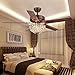 RainierLight Classical Crystal Ceiling Fan Lamp LED Light for Bedroom/Living Room Hotel/Restaurant with 5 Premium Metal Reversible Blades Remote Control 48 Inch