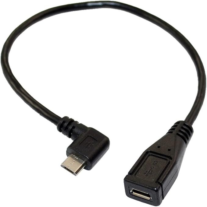 Micro USB 5 Pin female male left angle extension cable Amazon.co.uk