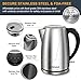 Electric Kettle Water Heater, Stainless Steel Cordless Water Kettle with Auto Shut-Off & Boil-Dry Protection, 1.7L