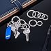 Outus 60 Pieces Round Key Chain Rings Metal Split Ring for Home Car Keys Organization, 3/ 4 Inch, 1 Inch, 1.1 Inches, 1.2 Inches, 1.25 Inches and 1.4 Inches, Silver