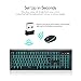 Wireless Keyboard and Mouse Combo, Aigo Spill-Resistant Keyboard with Media Controls, Dual-Color Key & Ergonomic Mouse with Adjustable Cursor Speed for PC Laptop Computer Desktop (Blue and Black)