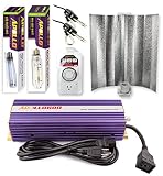 Apollo Horticulture GLK600GW19 600 Watt Grow Light Digital Dimmable HPS MH System for Plants Gull Wing Hood Set