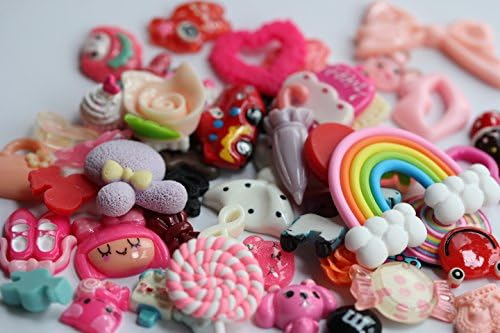 50 Pieces Mixed Lot Kawaii Resin Flatback Mini Cabochons