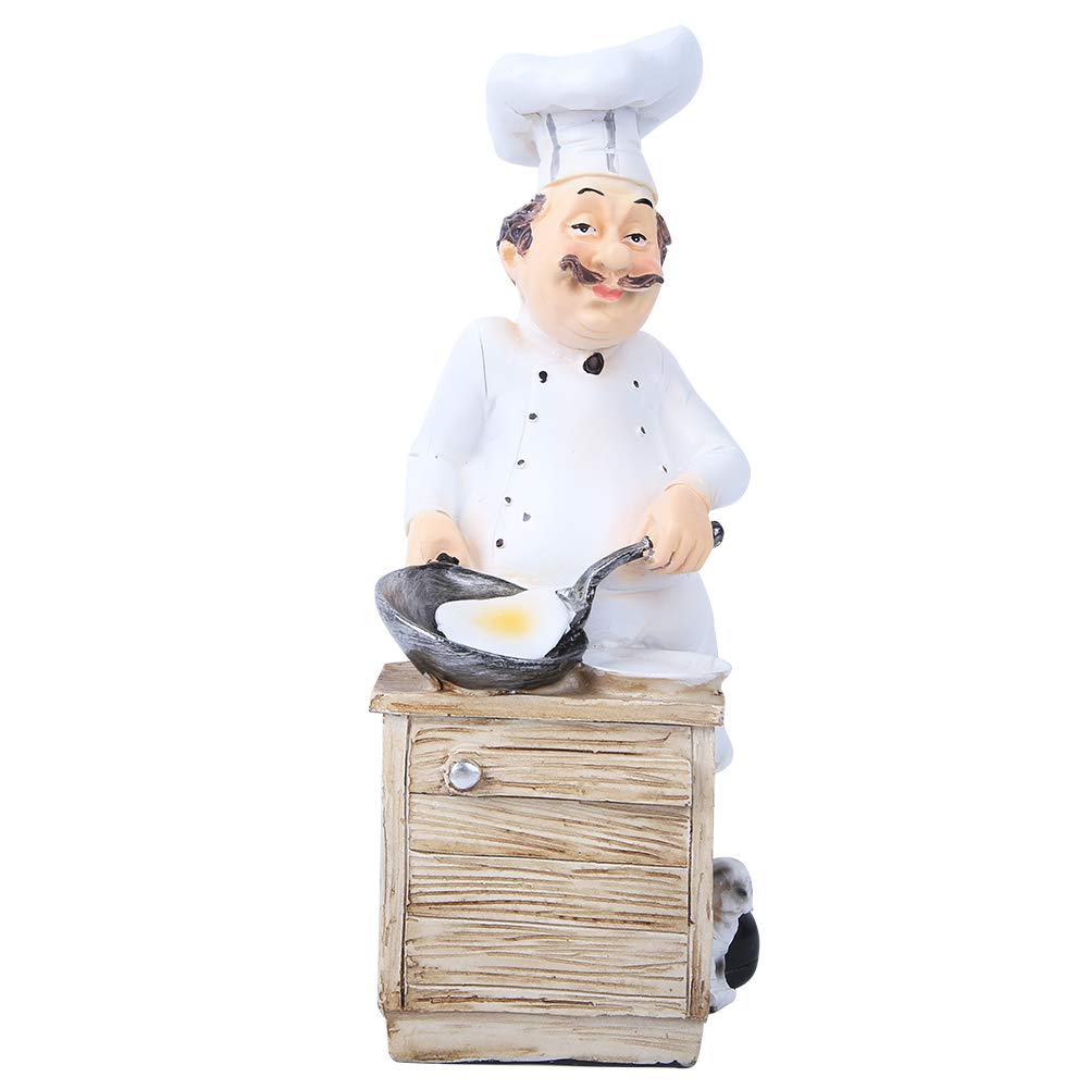 Chef Statue Resin Decorative Ornament Cook Statue Kitchen Decoration Collectible Figurine for Home Kitchen Restaurant Bar Coffee Decoration(7124v 01)
