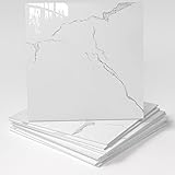 20-Pack Peel and Stick Wave White Marble Tiles