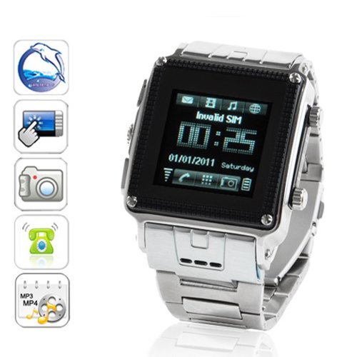 Ebest - W818 IP67 Waterproof GSM Quad Band Touchscreen Watch Phone W818 with Bluetooth 2.0MP Camera, MP3.MP4 Player