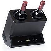 Elmonte Dual Wine Chiller - 2 Bottle Electric Wine Cooler with Adjustable Temperature Control (41-64°F) - Countertop Wine Bottle Chiller for Red & White Wine - Iceless Beverage Cooler for Home Bar
