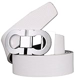 Bullk0 Men's Smooth Leather Buckle Belt