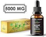 Pure Hemp Oil Extract for Pain Relief, Anxiety and Sleep Support - 5000MG Full Spectrum Raw and Organic Blend (1M Spply, 1 Fl Oz)