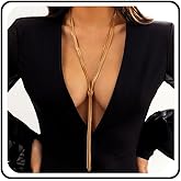 CIWEAI Chunky Long Gold Statement Y Necklace for Women Thick Vintage Round Ball Choker Multi Layered Knot Tassel Necklaces Trendy Hip Hop Exaggerated Jewelry