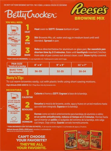 BETTY CROCKER REESE’S BROWNIE MIX WITH REESE’S PEANUT BUTTER CHIPS, HOLIDAY BAKING, 16 OZ