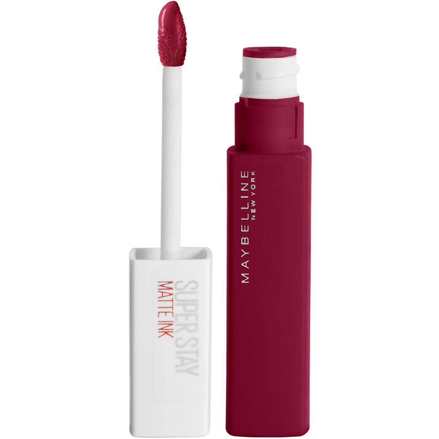 Maybelline Lipstick, Superstay Velvety Matte Ink Liquid Lipstick, Up to 16H Non Transferable, Vibrant Longlasting Finish, Non Drying, Dark Red Liquid Lipstick 115 Founder