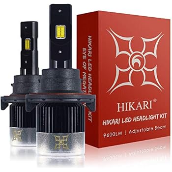 HIKARI LED Headlight Bulbs Conversion Kit-H13/9008, 2019 New Gen of HIKARI, Adjustable Beam, 9600lm 6K Cool White