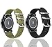 Gear S3 Frontier/Galaxy Watch 46mm Bands with Quick Release Pins, 22mm NATO Premium Woven Nylon Replacement Strap Wrist Band for Samsung Gear S3 Classic Sports Smartwatch 2 Pack (Black+Army Green)