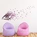 Amaonm Beautiful Pink Eyes & Flying Butterfly Wall Decal Removable DIY Art Decor Wall Stickers & Murals for Girls Kids Bedroom Living Room Nursery Room Offices TV Background